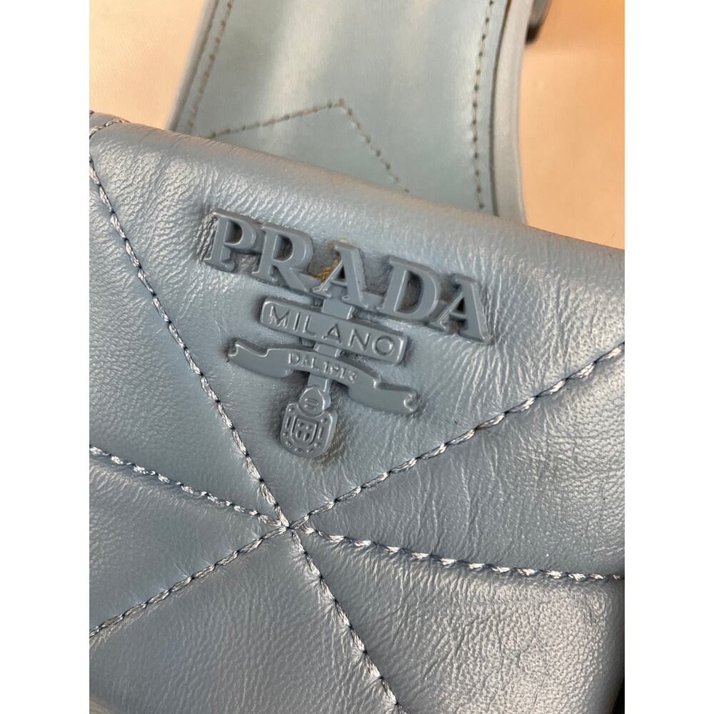 Prada Quilted Mule Sandals - Pale Bule, Size 40 - Picture 6 of 7